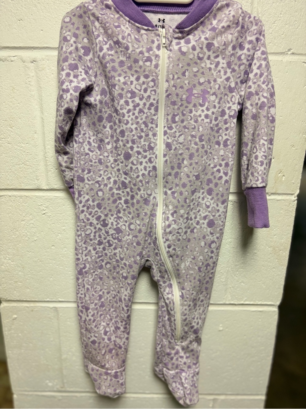 Under Armour Purple Leopard Print Kids Footed One-Piece